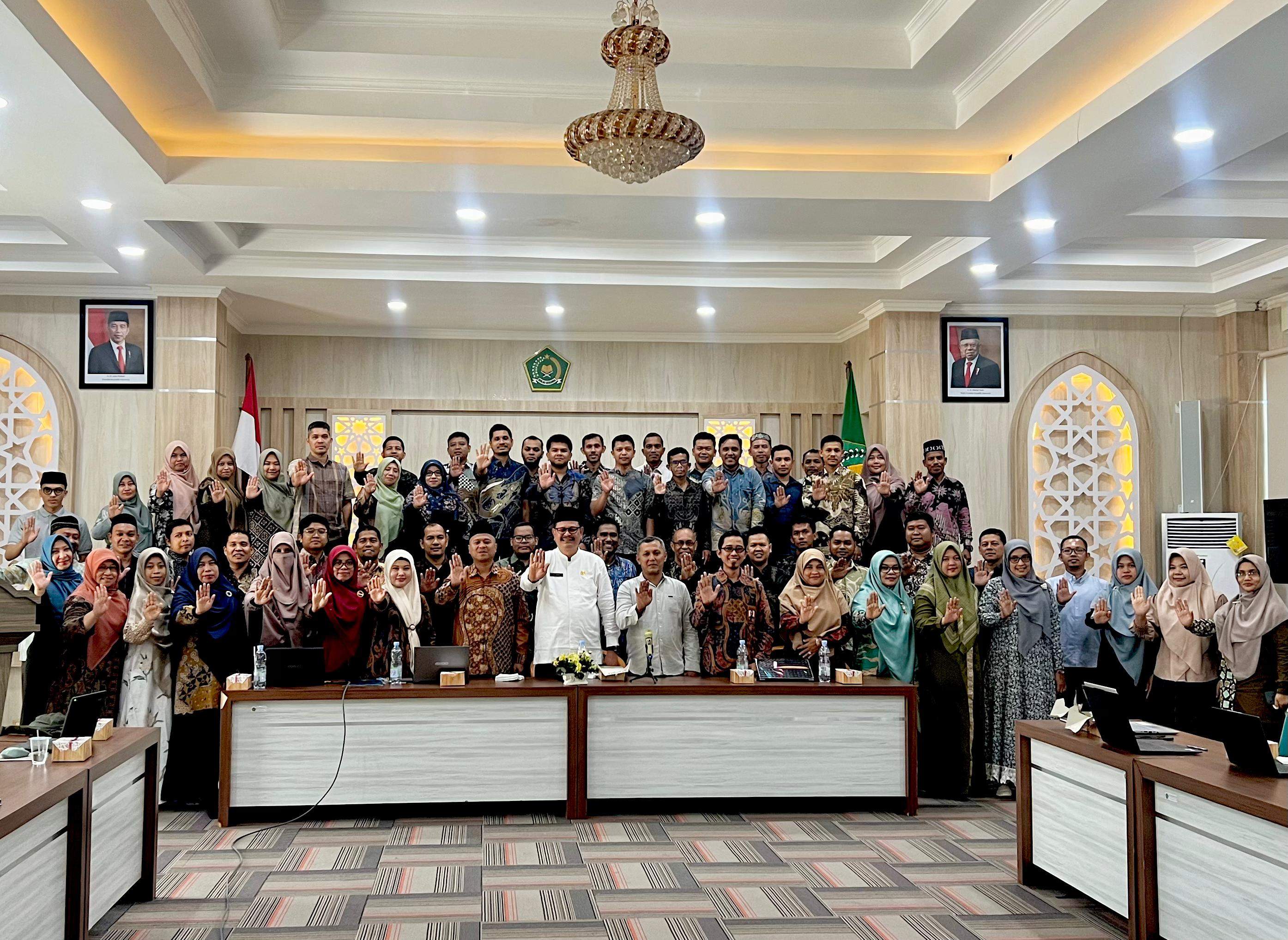 MTsN 2 Aceh Selatan Mengikuti Bimbingan Teknis ZI WBK WBBM Bersama Tim Sekretariat Ditjen Pendis