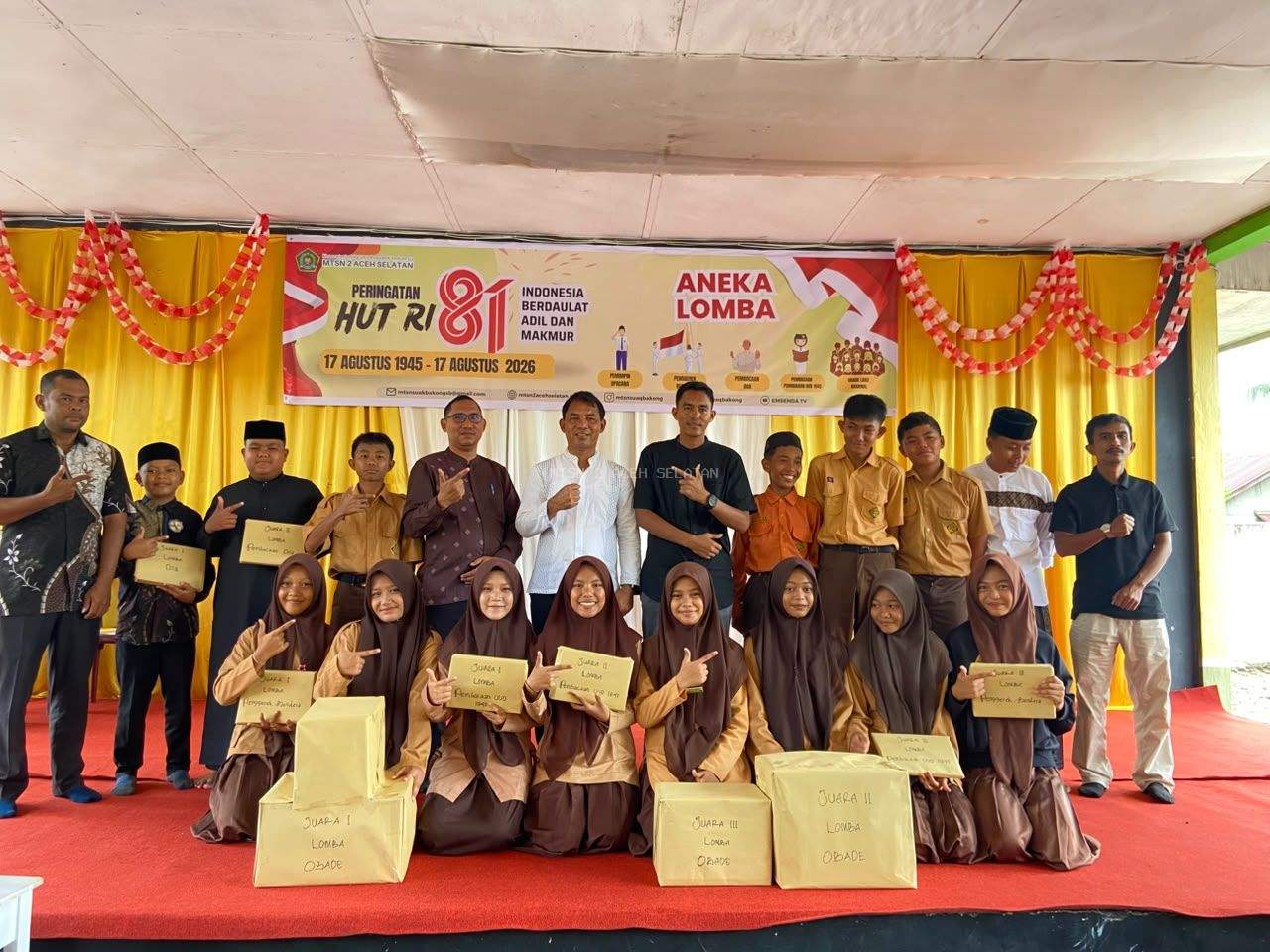 Penutupan Lomba Antar Kelas, Semarakkan Kemerdekaan HUT RI ke-81 di MTsN 2 Aceh Selatan